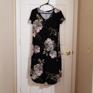 Reborn J Floral Print Black Dress